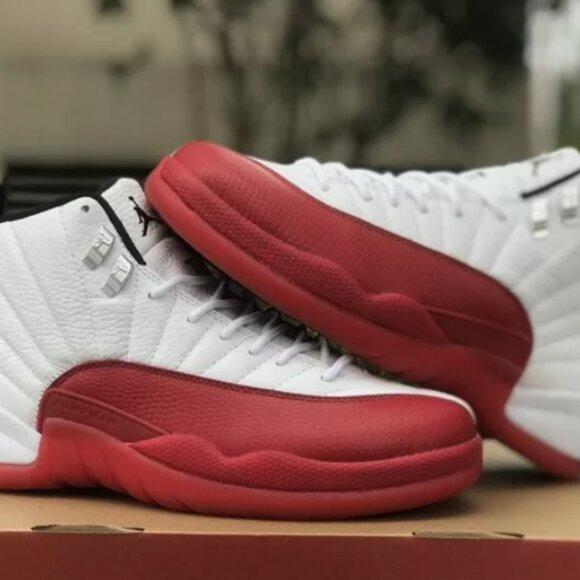 White Red Air Jordan 12 Basketball Mens Shoes - Picture 3 of 12